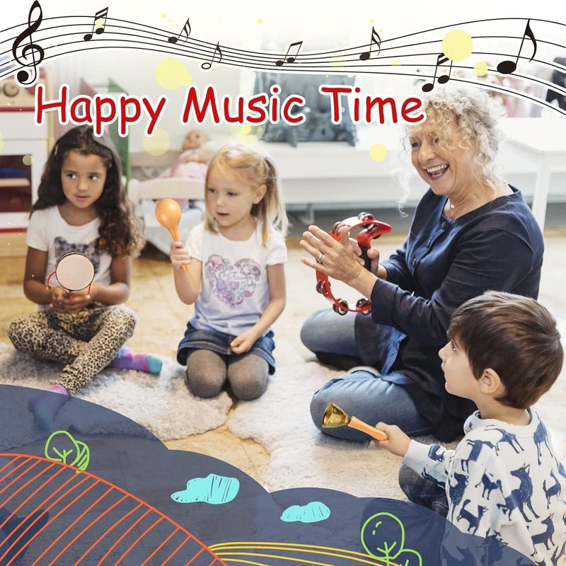 LOOIKOOS Toddler Musical Instruments, Eco Friendly Music Set for Kids Preschool Educational, Natural Wooden Percussion Instruments Musical Toys for Boys and Girls with Storage Bag - Image 5